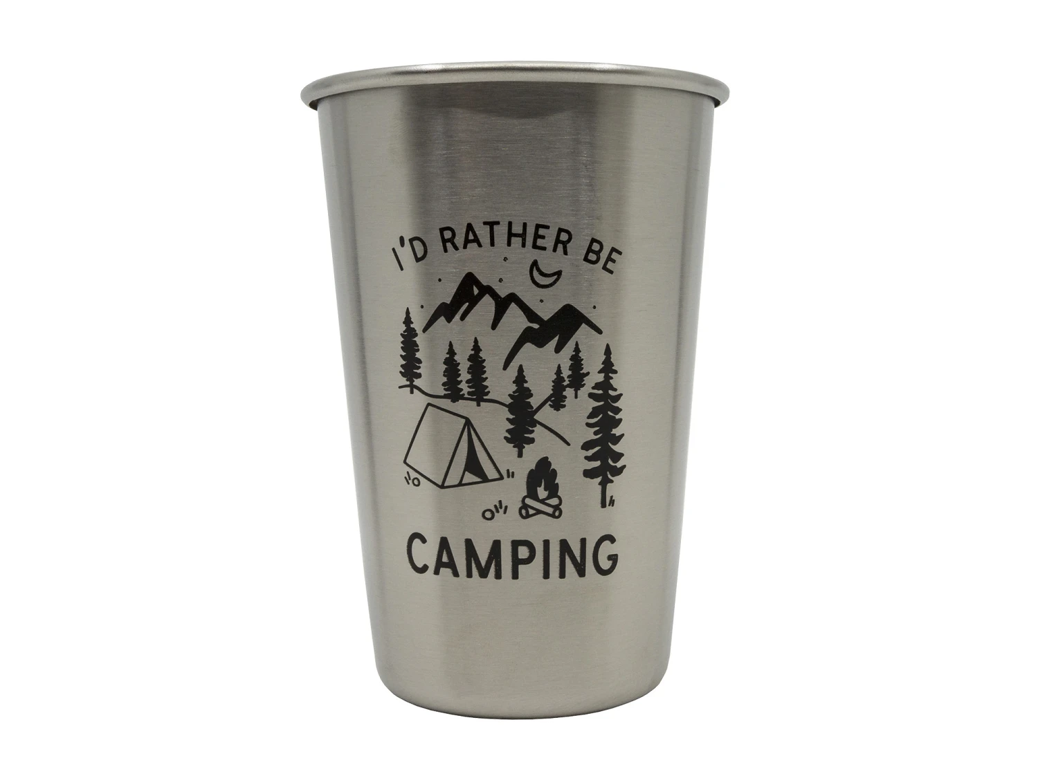 Magic Pine Outfitters I'd Rather Be Camping Stainless Steel Pint Cup 3 Magic Pine Outfitters I'd Rather Be Camping Stainless Steel Pint Cup