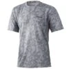 HUK Icon X Running Lakes Short Sleeve Shirt -Fishing Store huk iconxrunninglakesss overcastgrey front 51 01 huk 10000 5