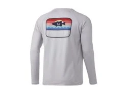 HUK Sunset Bass Pursuit Long Sleeve Shirt -Fishing Store huk sunsetbasspursuitls oyster back 51 10 huk 10003 resized