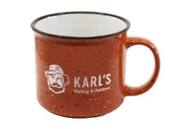 Karl's Campfire Mug -Fishing Store karls orangespeckled campfiremug 75 06 krl 10008b