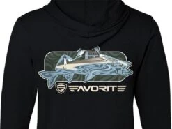 Favorite Fishing Simmer Tri-Blend Hoodie -Fishing Store simmer walley blk bk detail