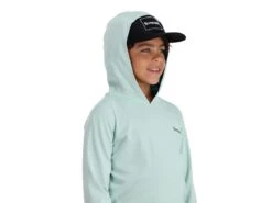 Simms Kids Bugstopper® Hoody -Fishing Store simms seabreezeheather kidsbugstopperhoody modelhood 50 99 sim 100010sbs