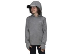 Simms Kids Bugstopper® Hoody -Fishing Store simms steelheather kidsbugstopperhoody modelhood 50 99 sim 100010shs